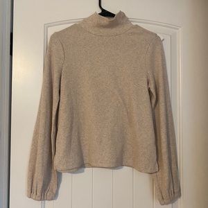 Madewell mock turtleneck bubble sleeve